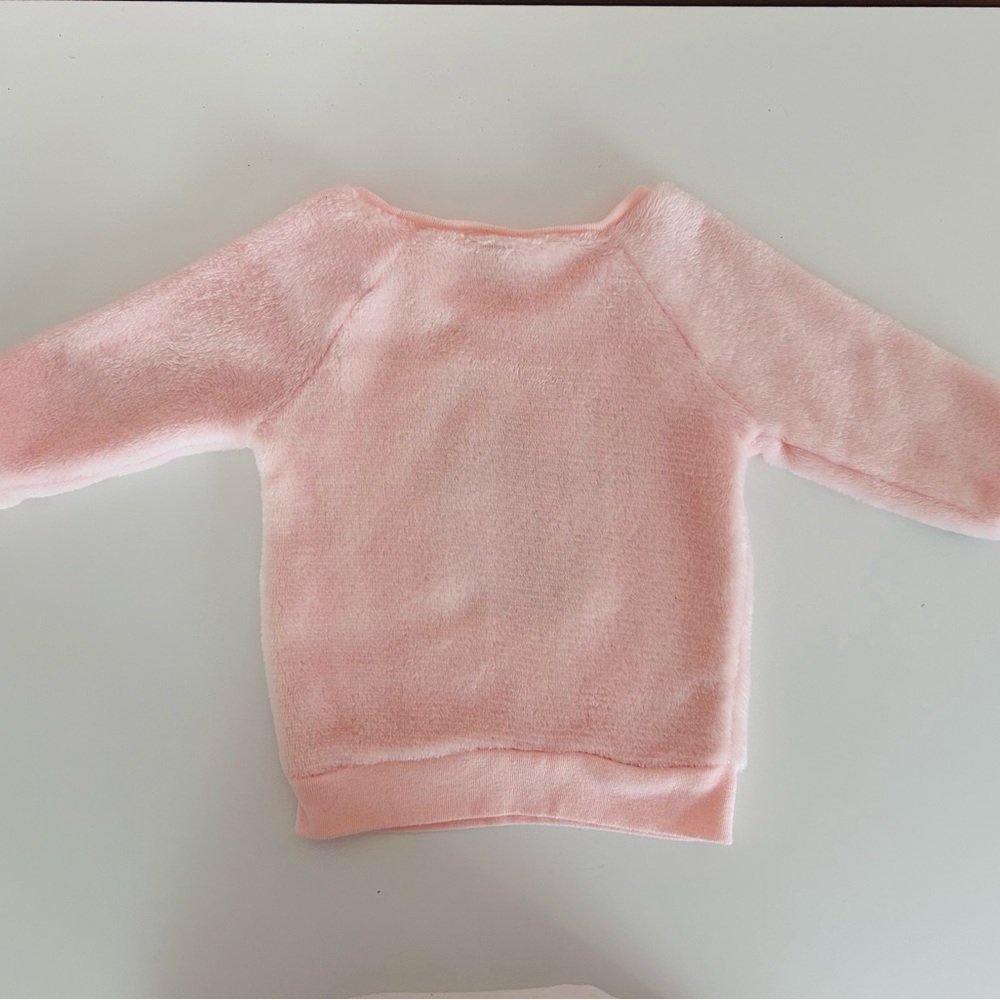 12 month old pink Minnie Mouse Disney 2 piece velour cotton set - Picture 2 of 3